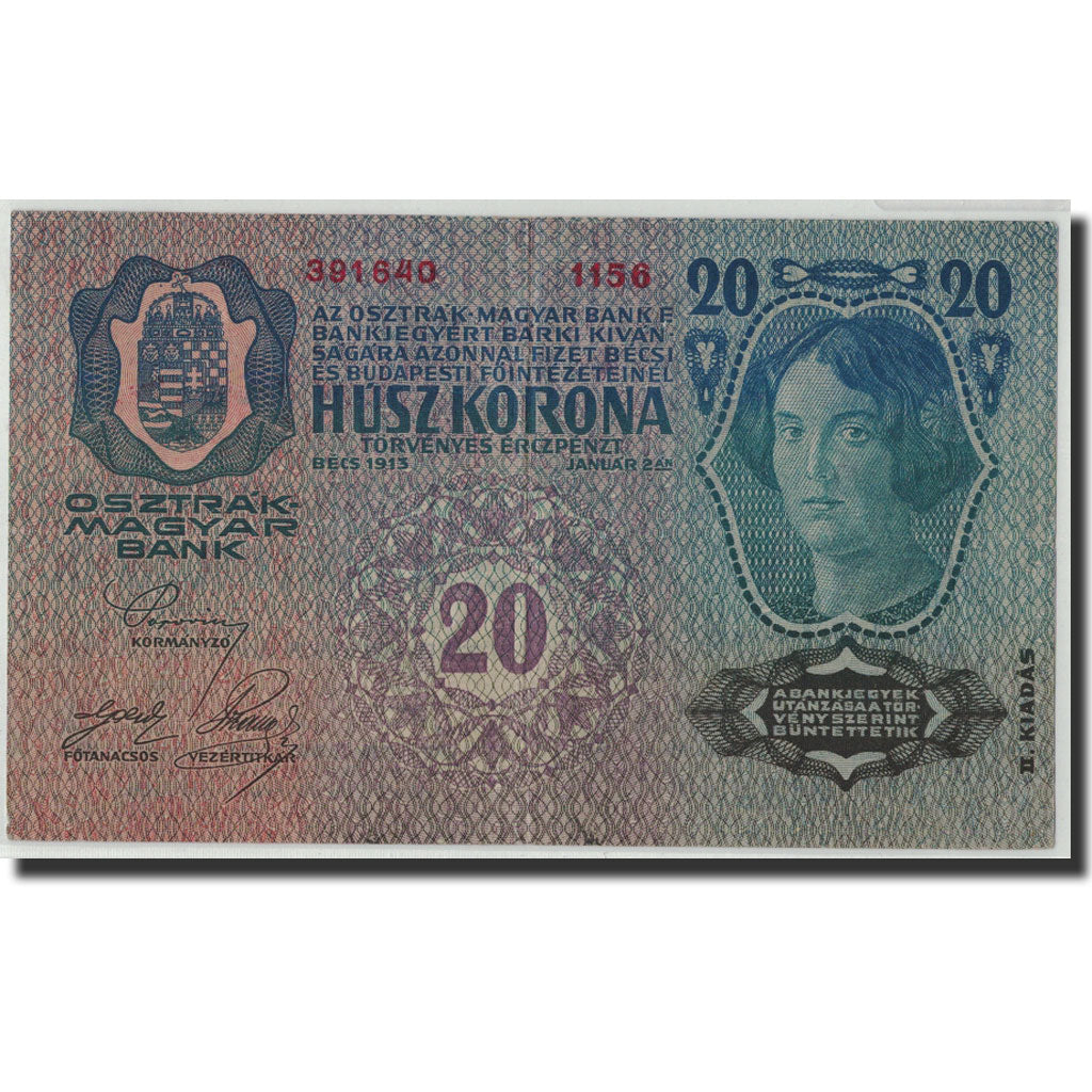 Banconote, Austria, 20 Kronen, Undated (1919), KM:53a, 1913-01-02, BB+