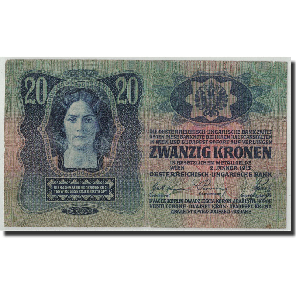 Austria, 20 Kronen, 1913, 1913-01-02, KM:13, BB