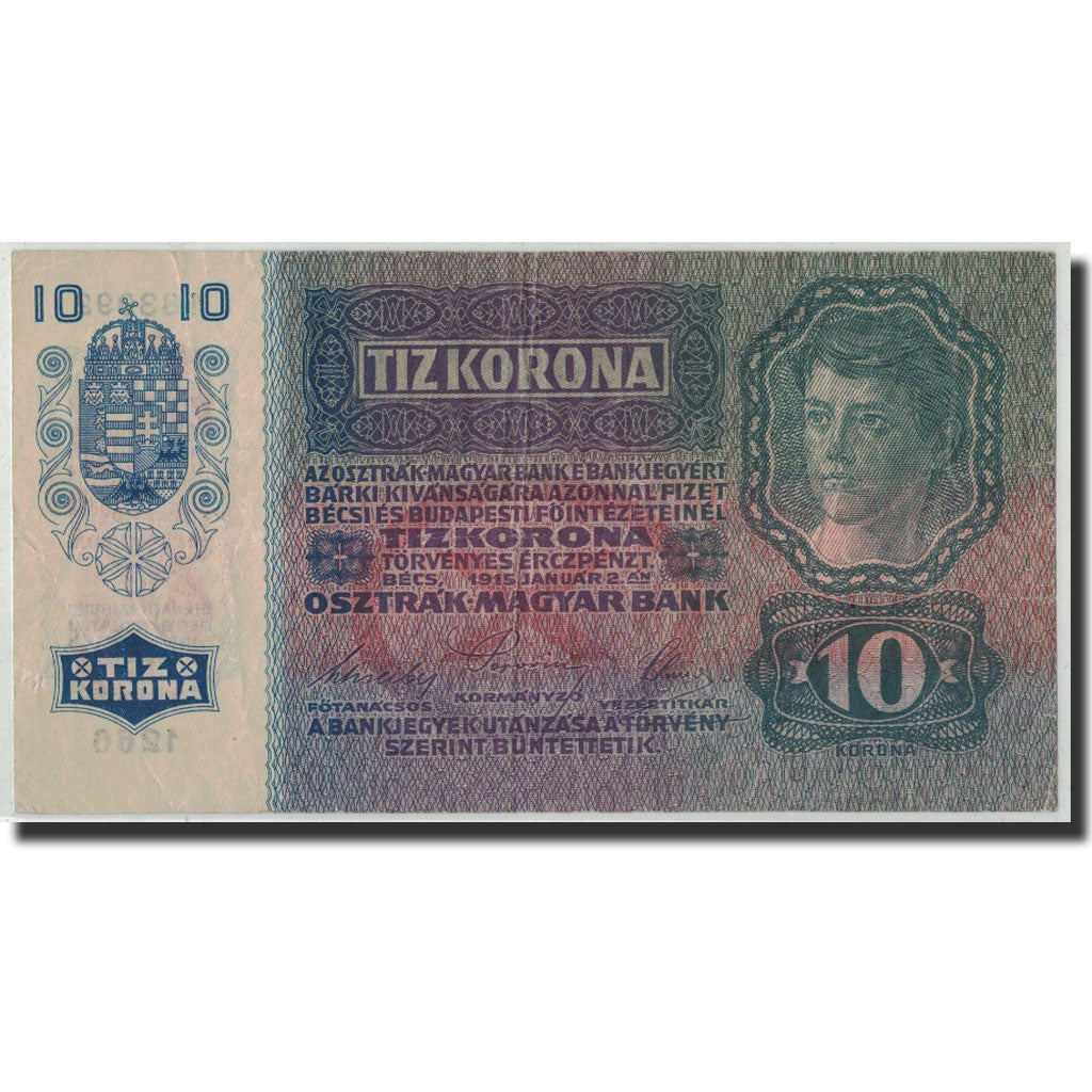 Austria, 10 Kronen, Undated (1919), KM:51a, 1915-01-02, EF(40-45)