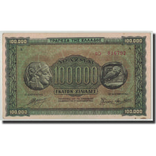 Grecia, 100,000 Drachmai, 1944, KM:125a, 1944-01-21, BB+