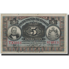 Banconote, Grecia, 5 Drachmai, 1914, KM:54a, 1914-07-30, MB+
