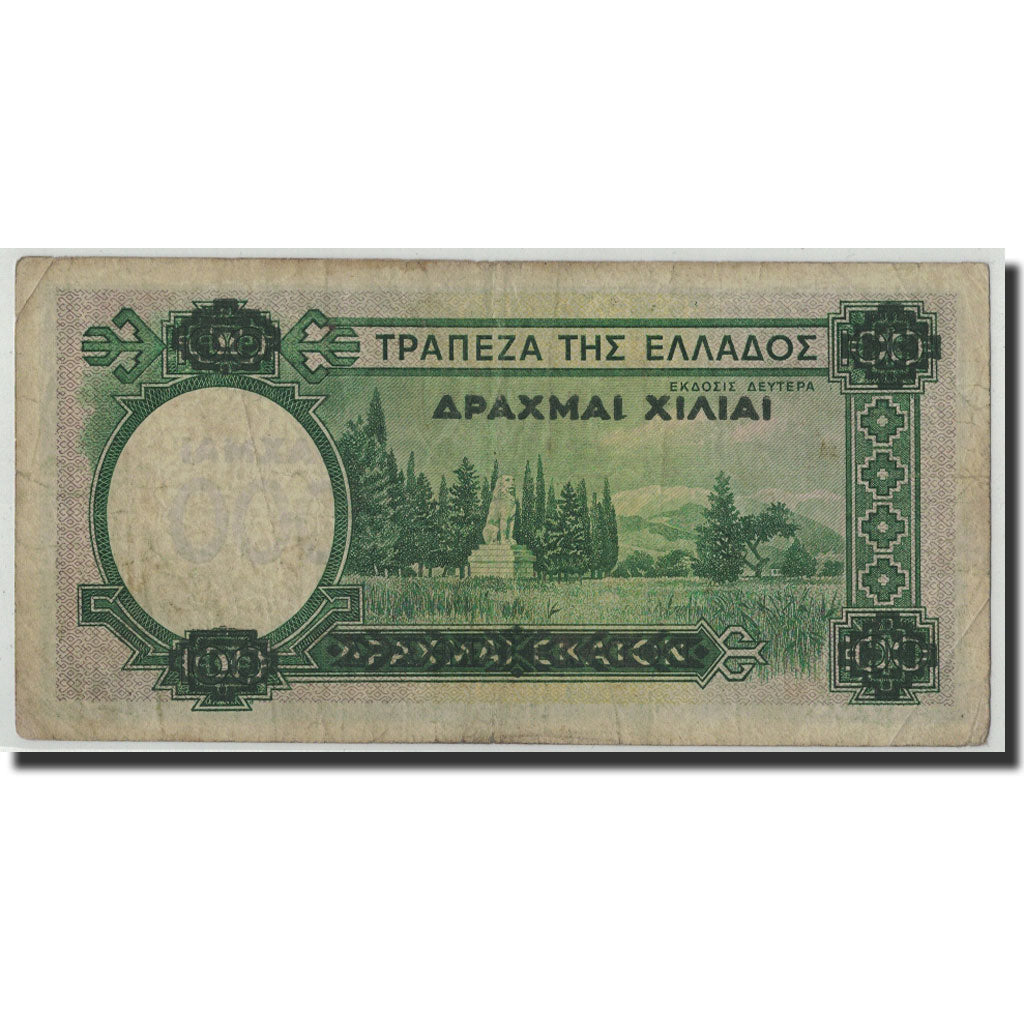 Greece, 1000 Drachmai on 100 Drachmai, 1939, KM:111a, F(12-15)