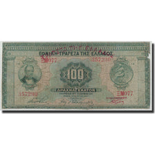 Grecia, 100 Drachmai, 1928, KM:98a, 1927-06-06, MC+