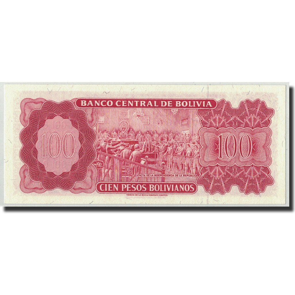 Billete, 100 Pesos Bolivianos, 1962, Bolivia, KM:164A, 1962-07-13, UNC