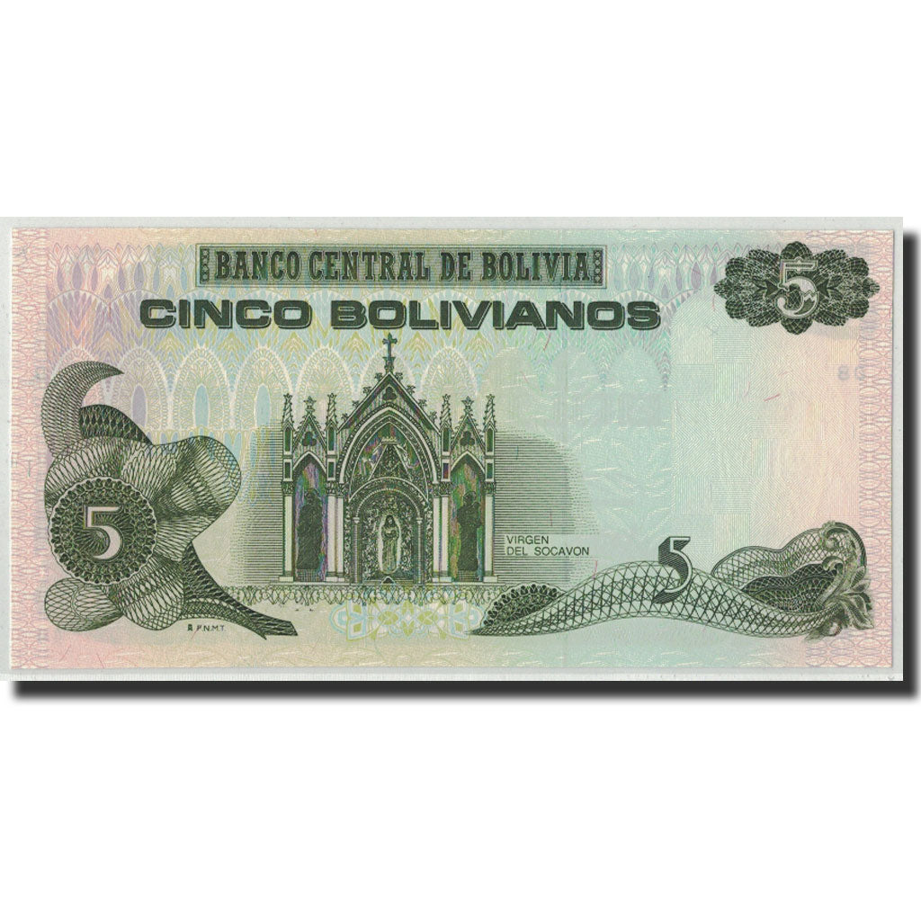Banknote, Bolivia, 5 Bolivianos, 1986, 1986-11-28, KM:209, UNC(65-70)