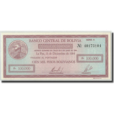 Banknote, Bolivia, 10 Centavos on 100,000 Pesos Bolivianos, Undated (1987)