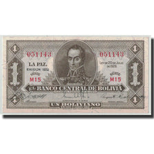 Banknote, Bolivia, 1 Boliviano, 1952, 1928-07-20, KM:128c, UNC(65-70)
