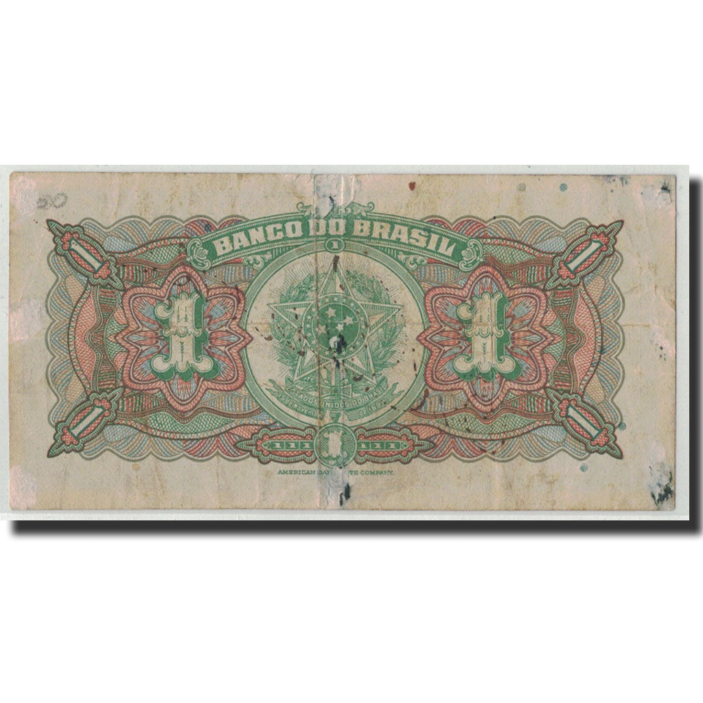 Brazil, 1 Mil Reis (Cruzeiro), Undated (1944), 1923-01-08, KM:131a, VF(20-25)