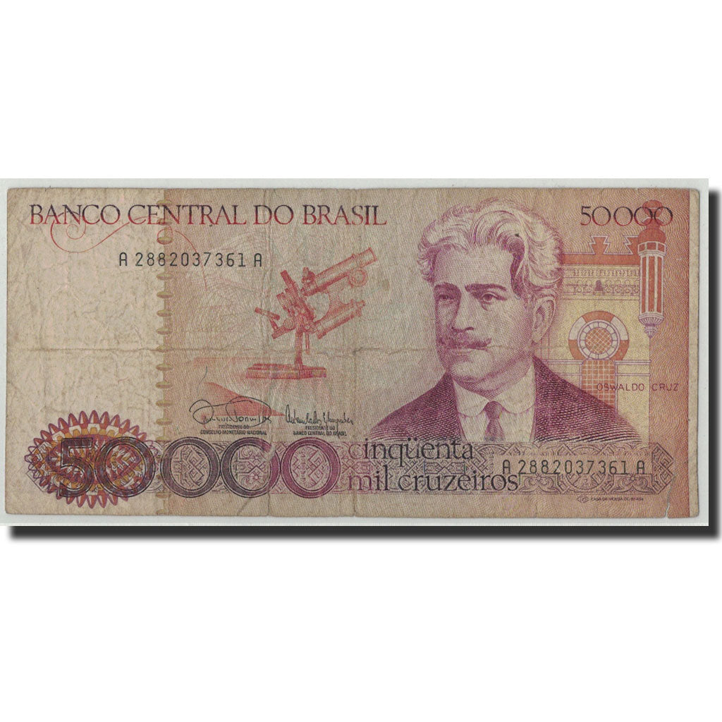 Brésil, 50,000 Cruzeiros, Undated (1985), KM:204c, B