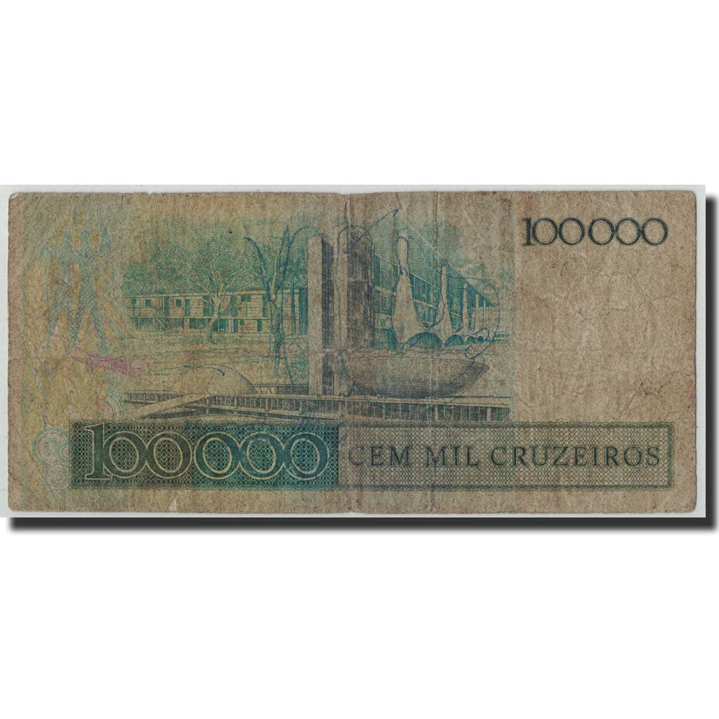 Brazil, 100 Cruzados on 100,000 Cruzeiros, Undated (1986), KM:208a, VG(8-10)