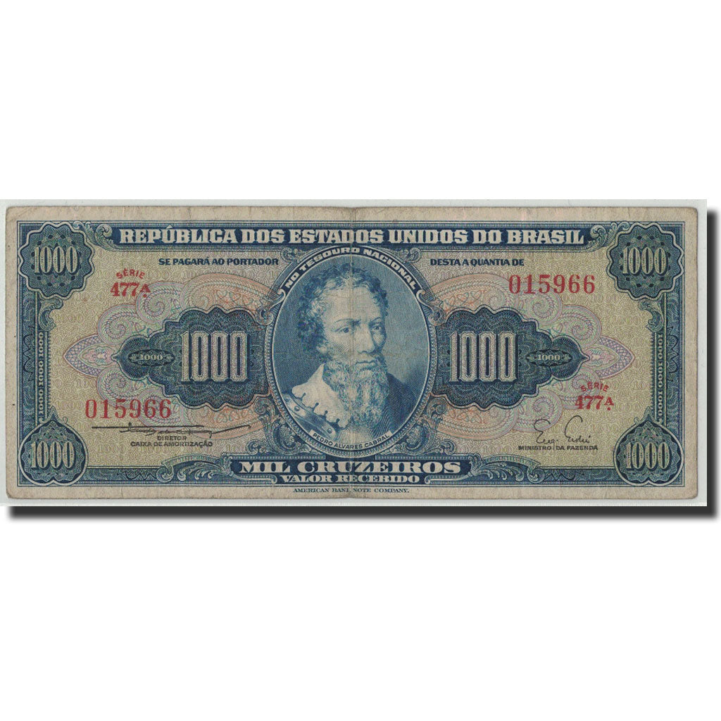 Brésil, 1000 Cruzeiros, Undated (1953-59), KM:156b, B