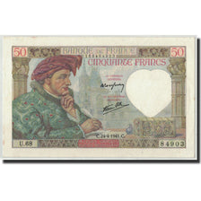 Banknote, France, 50 Francs, 1941, 1941-04-24, UNC(63), Fayette:19.9, KM:93