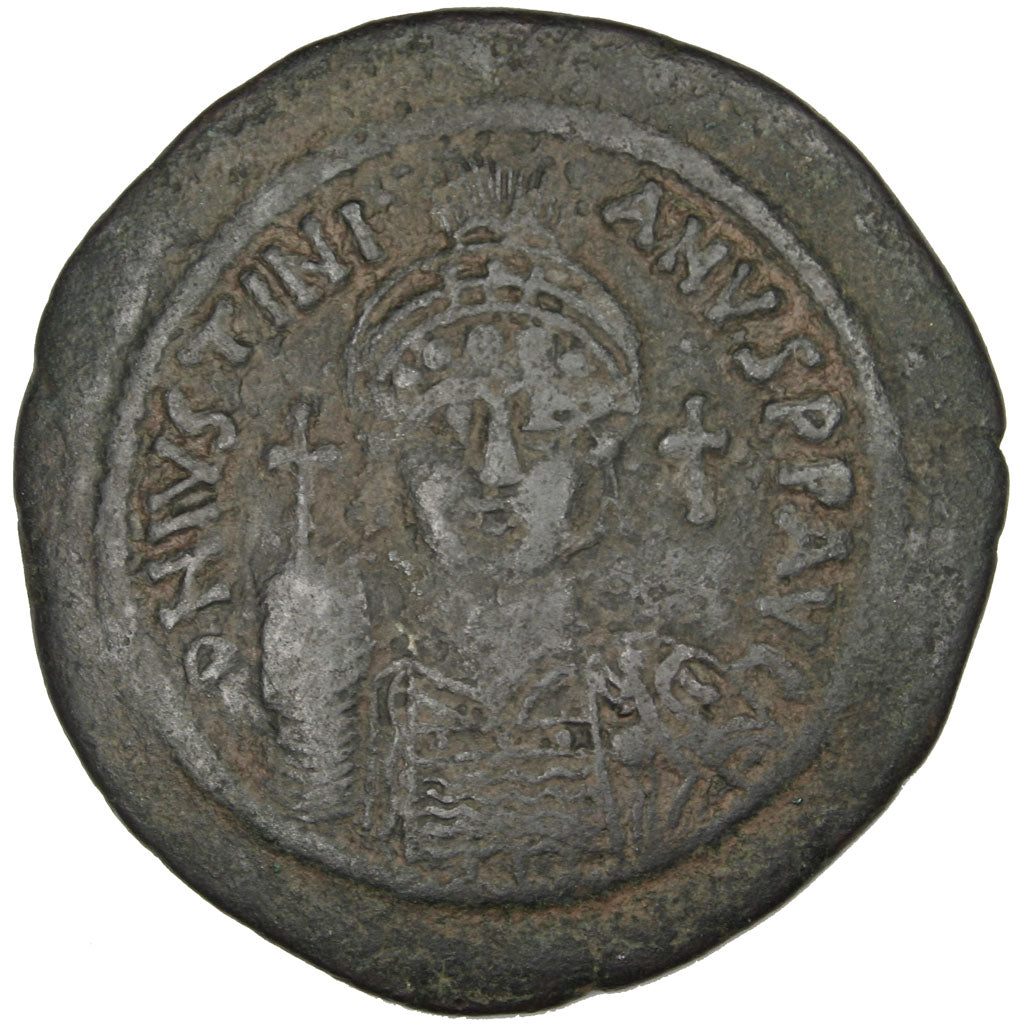 Justinian I 527-565, Follis, Nicomedia, EF(40-45), Copper, Sear #201, 22.40