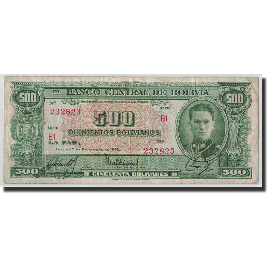 Bolivia, 500 Bolivianos, 1945, KM:148, 1945-12-20, F(12-15)