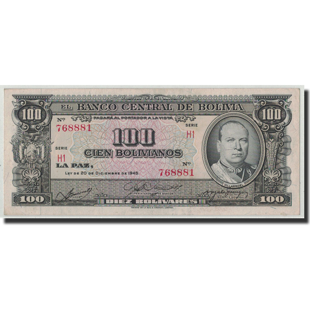 Bolivia, 100 Bolivianos, 1945, KM:147, 1945-12-20, UNC(63)