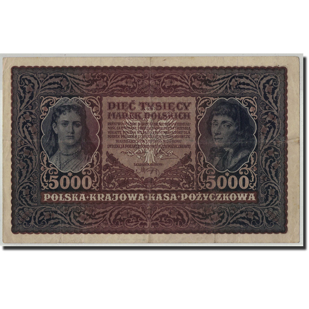 Banknote, Poland, 5000 Marek, 1920, 1920-02-07, KM:31, VF(20-25)