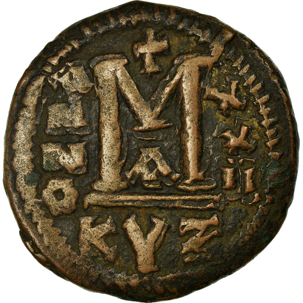 Coin, Justinian I, Follis, Kyzikos, EF(40-45), Copper, Sear:207
