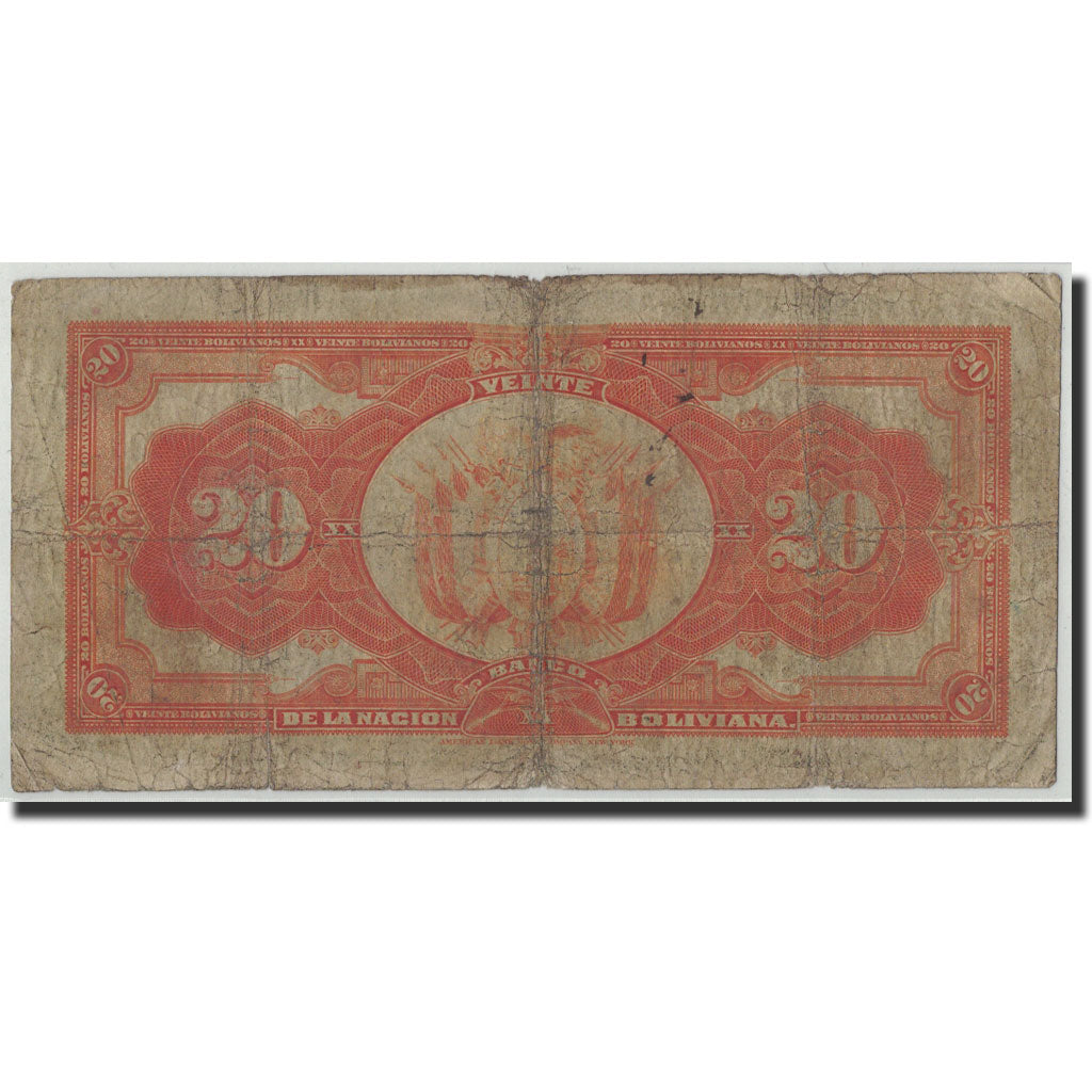 Bolivie, 20 Bolivianos, 1911, 1911-05-11, KM:109b, B