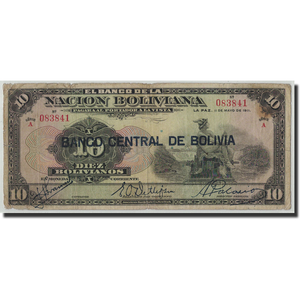 Bolivien, 10 Bolivianos, Undated (1929), KM:114a, 1911-05-11, SGE