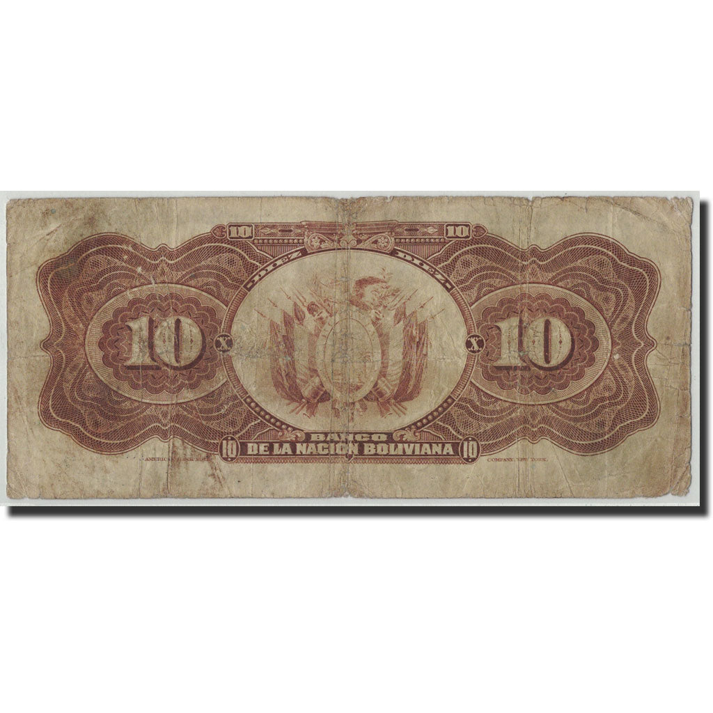 Bolivien, 10 Bolivianos, Undated (1929), KM:114a, 1911-05-11, SGE