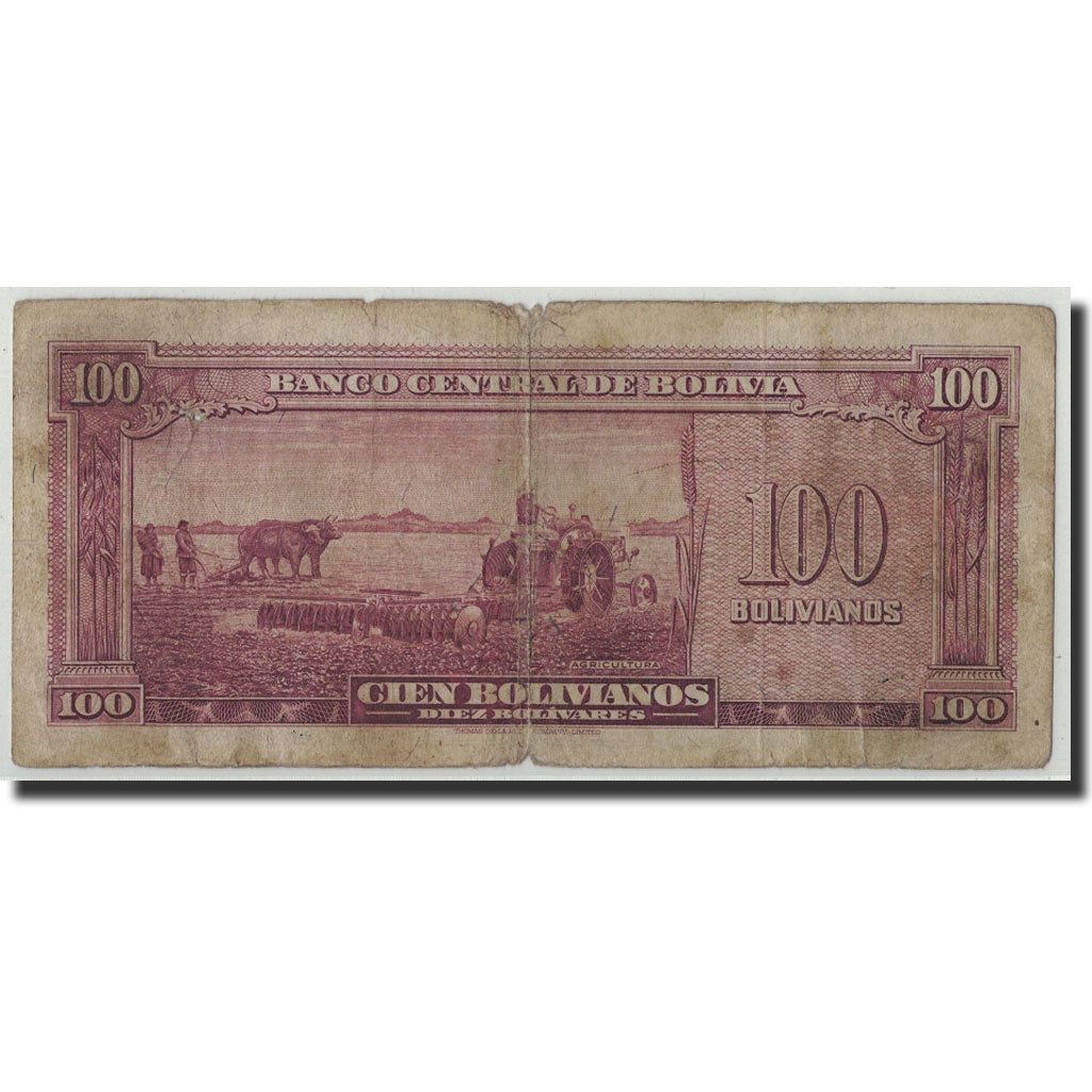 Bolivia, 100 Bolivianos, 1945, KM:142, 1945-12-20, B