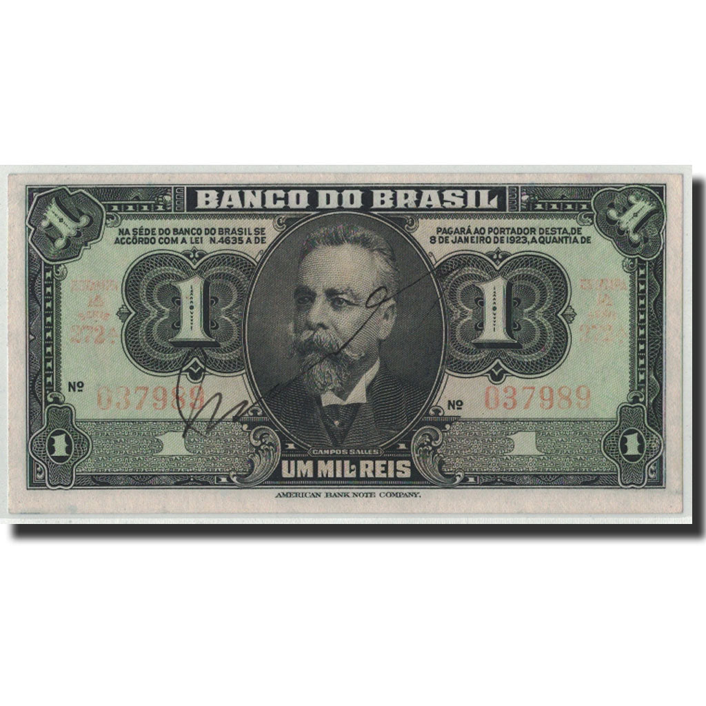 Brazil, 1 Mil Reis, 1923, KM:110Ba, 1923-01-08, UNC(63)