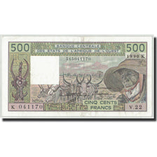 Estados del África Occidental, Senegal, 500 Francs, 1990, KM:706Kl, SC