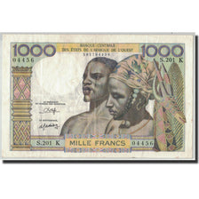 Billet, West African States, 1000 Francs, Undated (1959-65), KM:703Ko, TTB