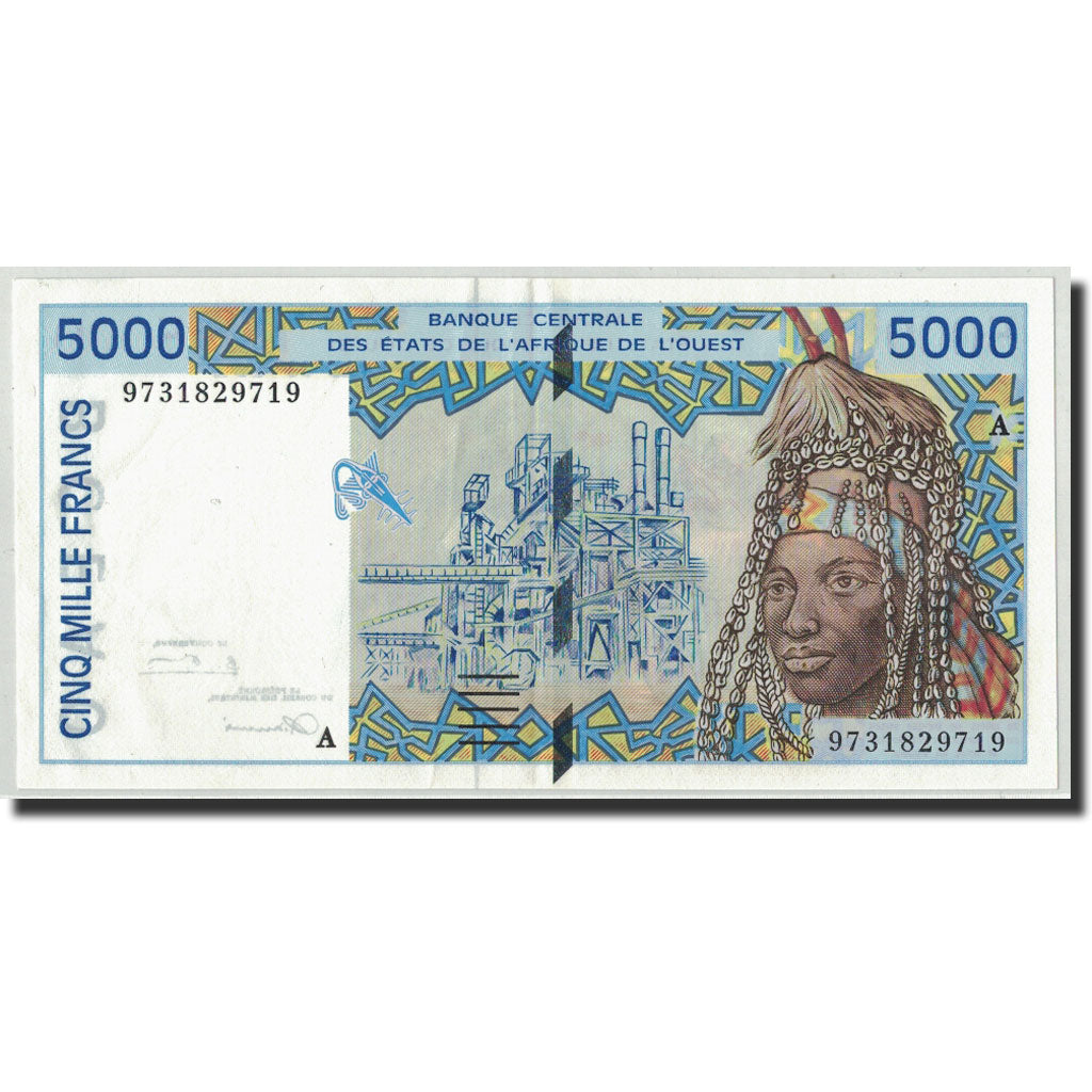 Banknote, West African States, 5000 Francs, 1997, KM:113Af, AU(55-58)