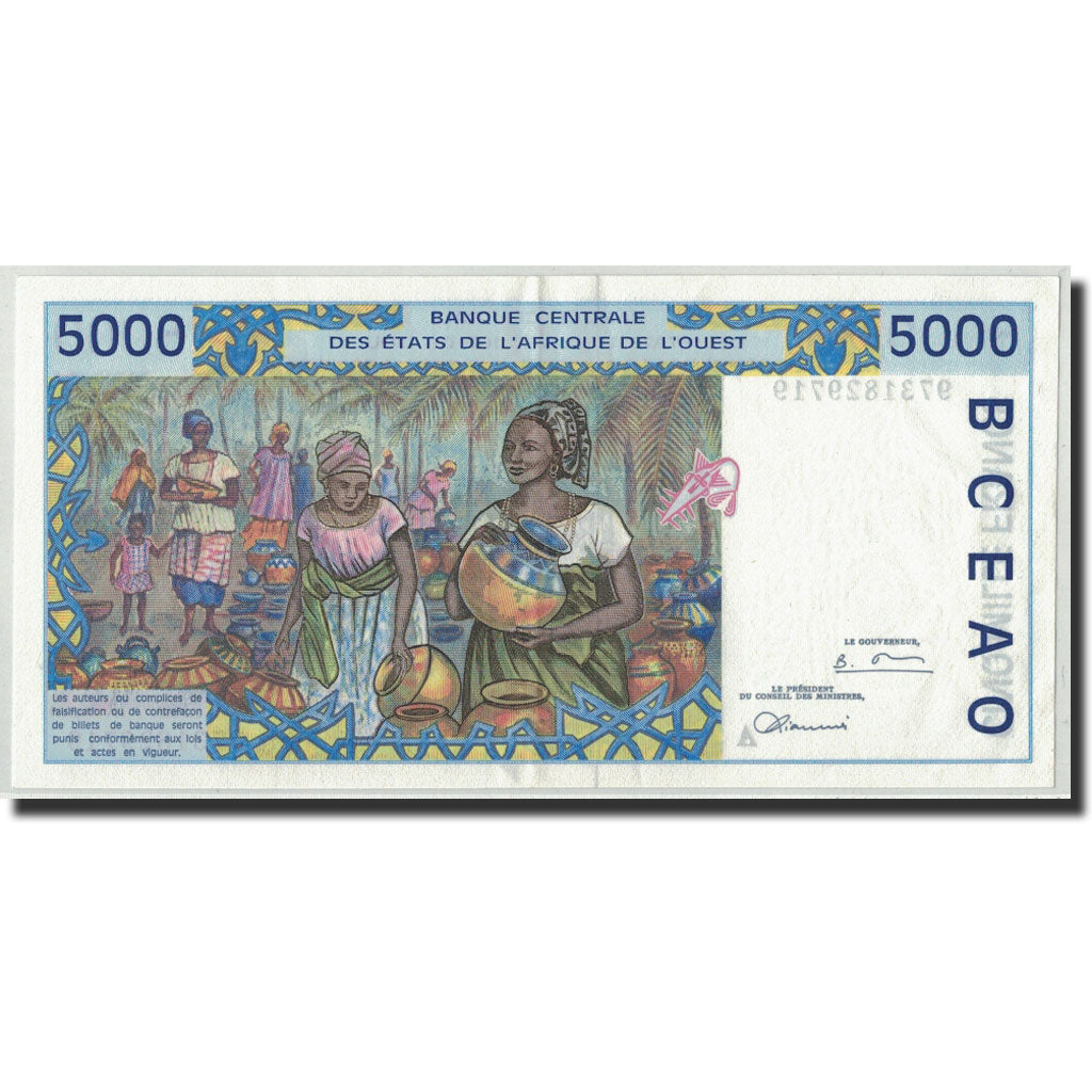 Banknote, West African States, 5000 Francs, 1997, KM:113Af, AU(55-58)