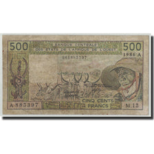 West African States, Ivory Coast, 500 Francs, 1986, KM:106Aj, VG(8-10)
