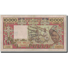 Biljet, West Afrikaanse Staten, 10,000 Francs, Undated (1981-82), KM:408De, TB