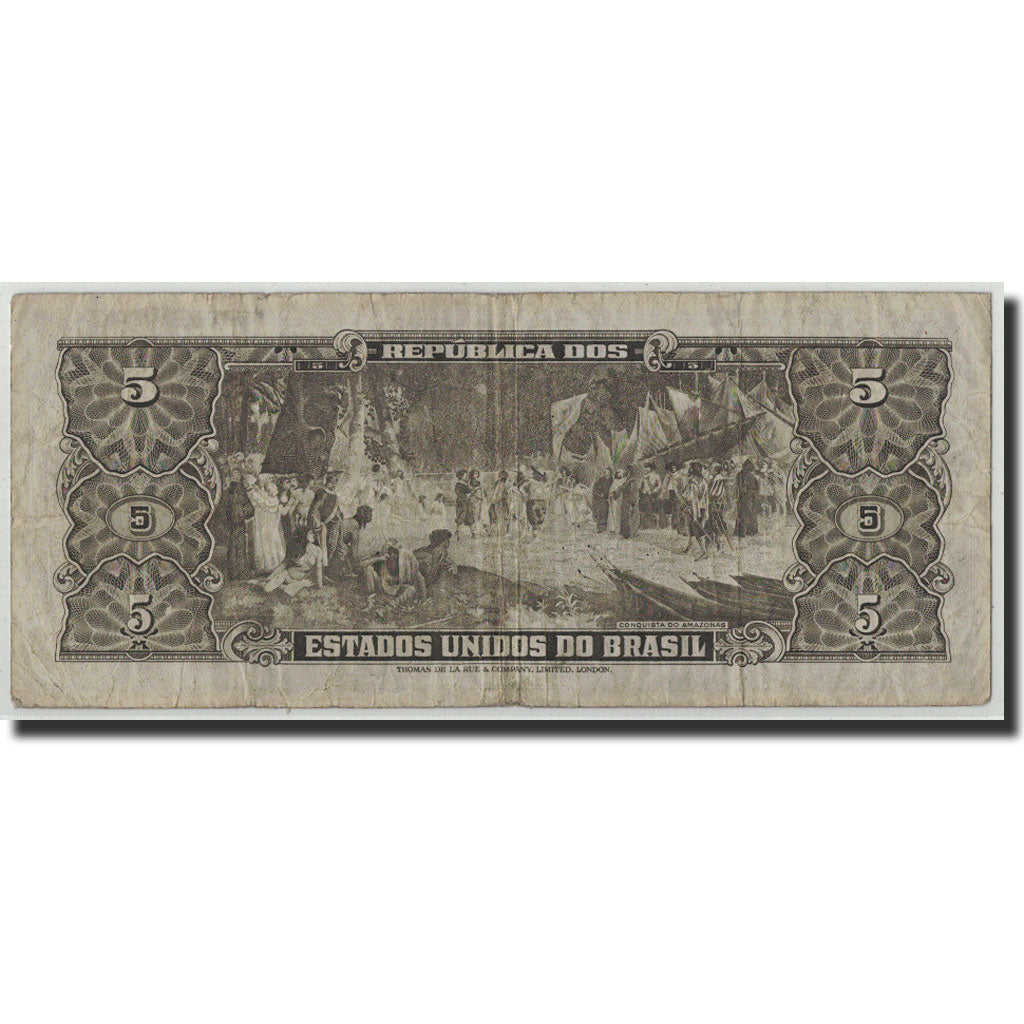 Banknote, Brazil, 5 Cruzeiros, Undated (1950), KM:142, VG(8-10)
