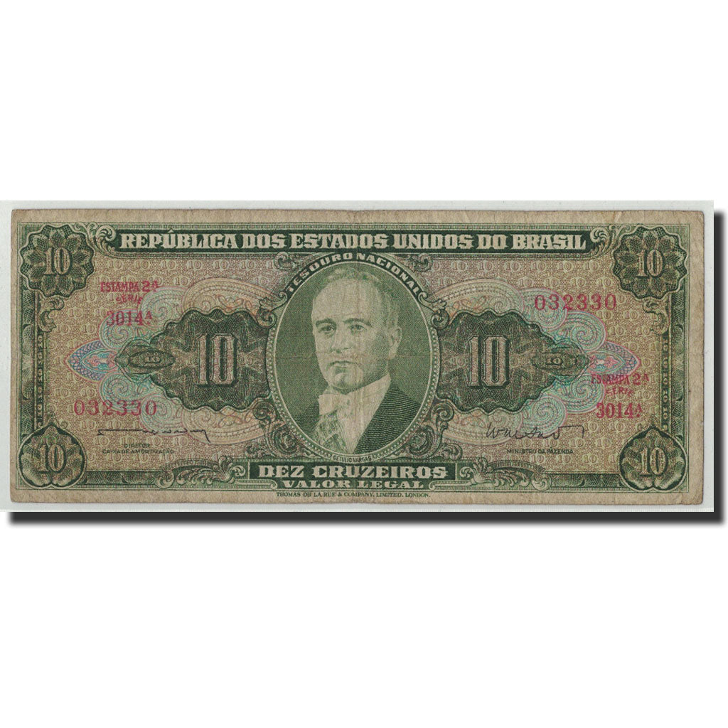 Banknote, Brazil, 10 Cruzeiros, Undated (1962), KM:177a, VG(8-10)