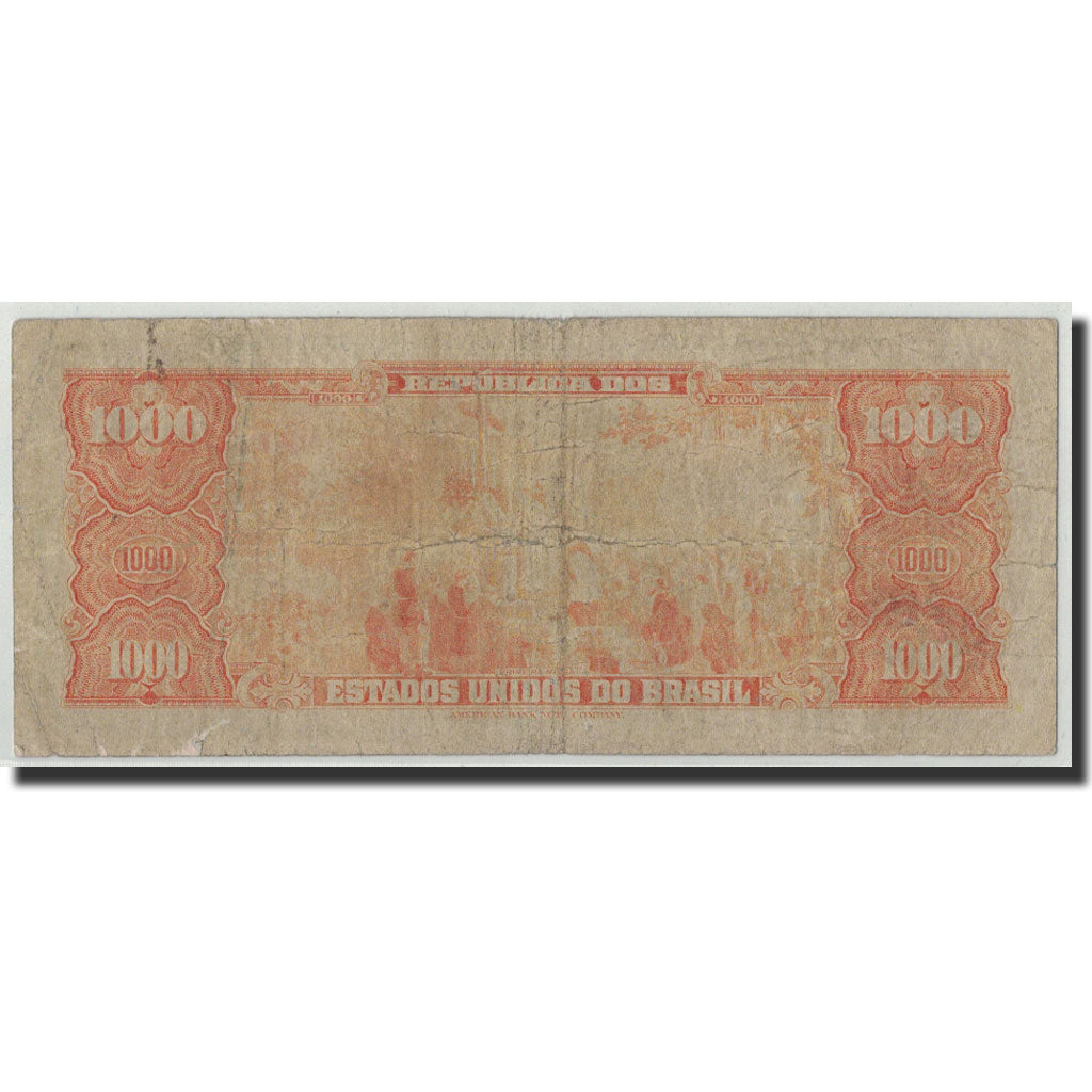 Geldschein, Brasilien, 1 Cruzeiro Novo on 1000 Cruzeiros, Undated (1966-1967)