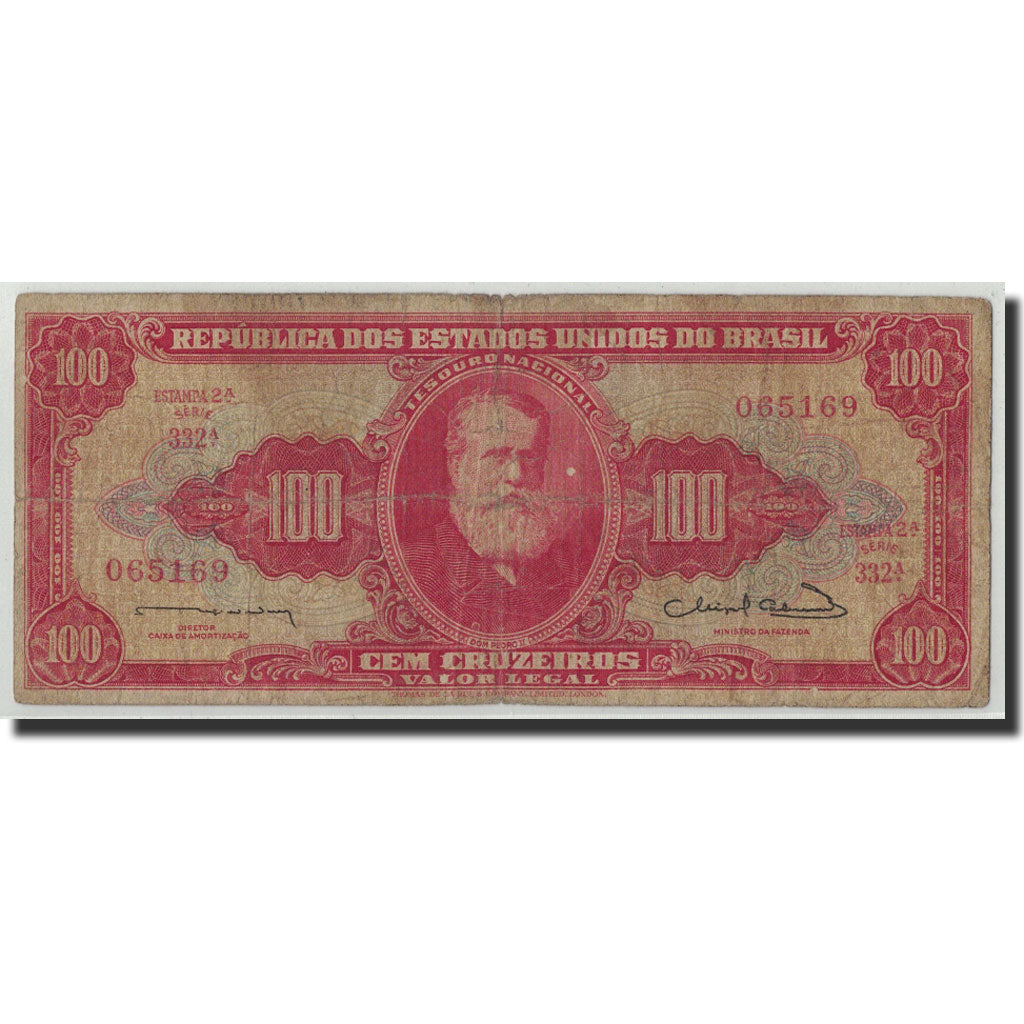 Brazil, 100 Cruzeiros, Undated (1963), KM:180, G(4-6)
