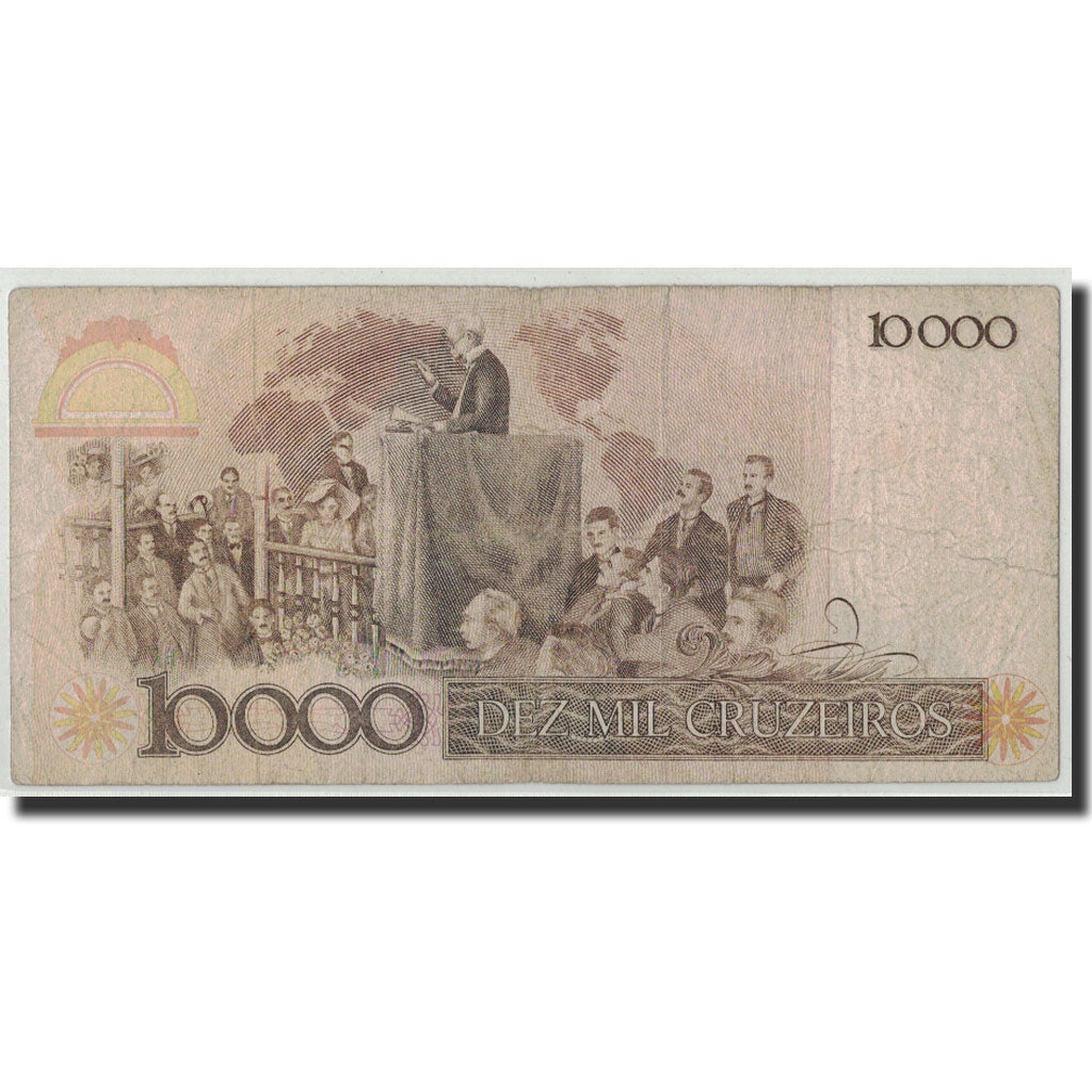 Billet, Brésil, 10 Cruzados on 10,000 Cruzeiros, Undated (1986), Undated