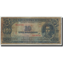 Bolivie, 10 Bolivianos, 1945, 1945-12-20, KM:139c, AB+