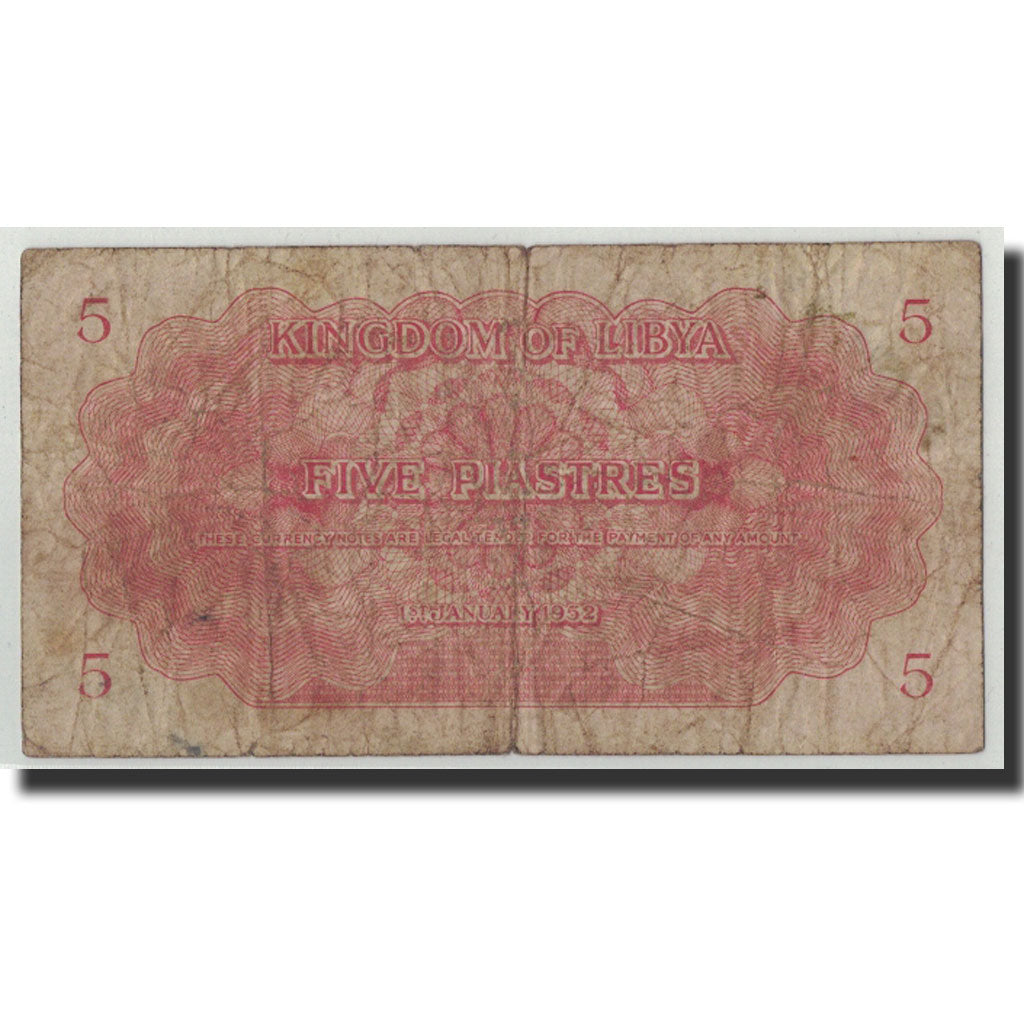 Libya, 5 Piastres, 1952, 1952-01-01, KM:12, GE+