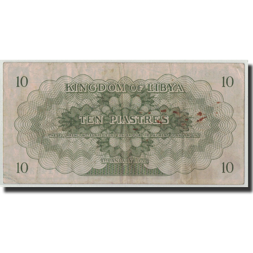 Libya, 10 Piastres, 1952, 1952-01-01, KM:13, S+