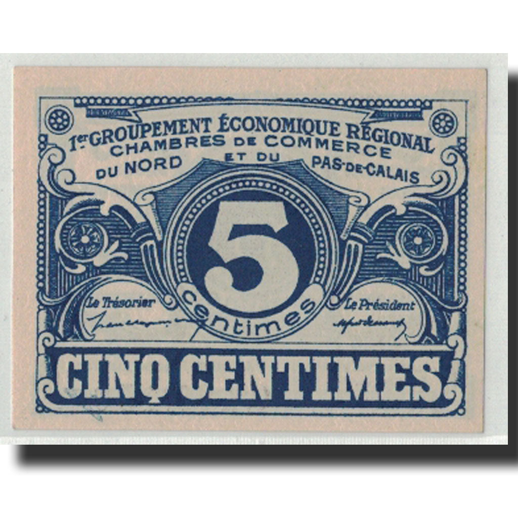 Banconote, Pirot:94-1, FDS, NORD-PAS DE CALAIS, 5 Centimes, Undated, Francia