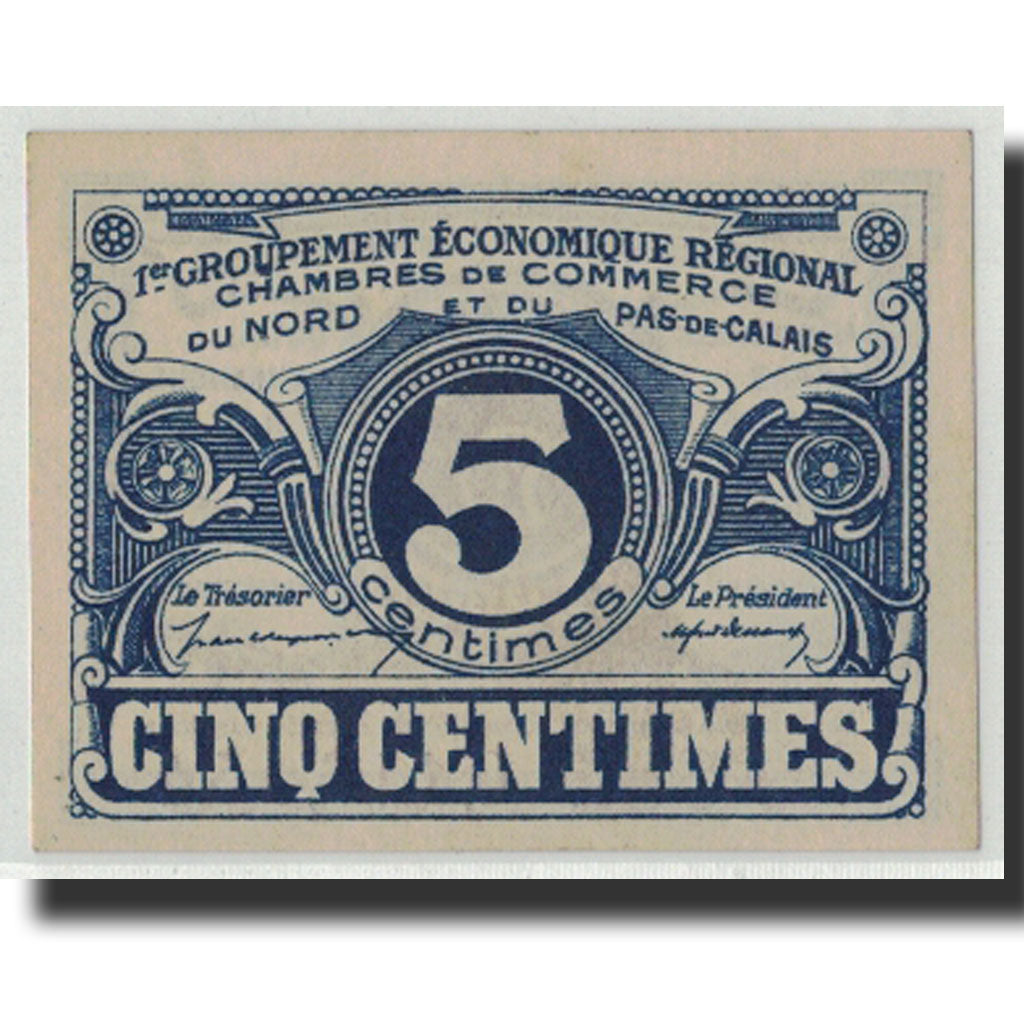Banknote, Pirot:94-1, 5 Centimes, Undated, France, UNC(63), NORD-PAS DE CALAIS