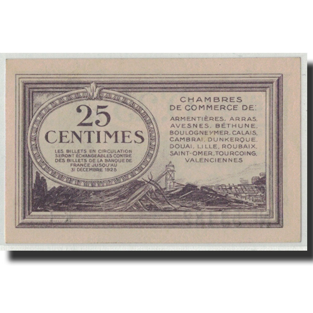 Banknote, Pirot:94-3, 25 Centimes, Undated, France, UNC(63), NORD-PAS DE CALAIS