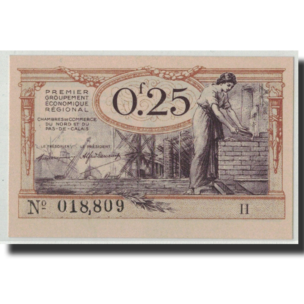 Billet, France, NORD-PAS DE CALAIS, 25 Centimes, Undated, NEUF, Pirot:94-3