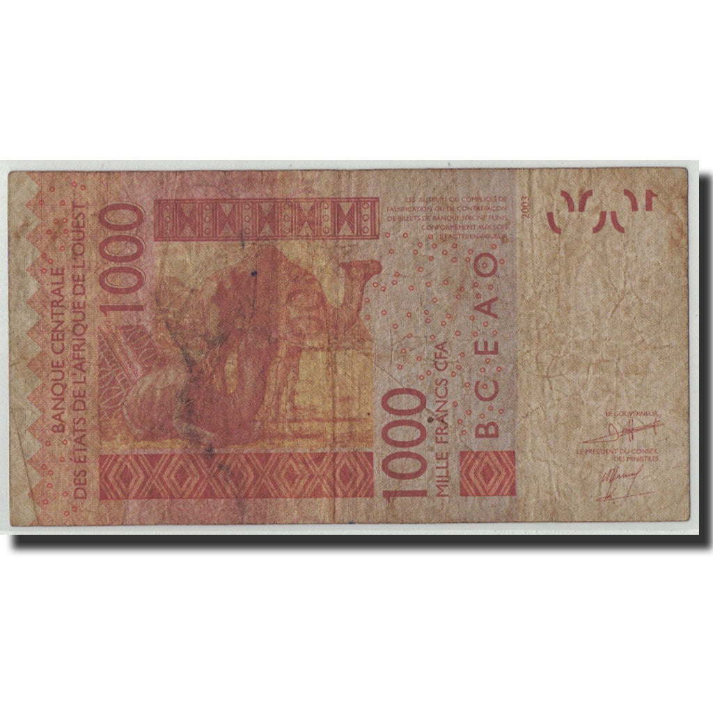 Banknote, West African States, 1000 Francs, 2009, KM:New, VG(8-10)