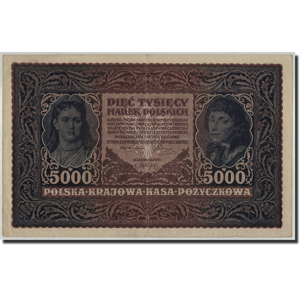 Banknote, Poland, 5000 Marek, 1920, 1920-02-07, KM:31, AU(50-53)