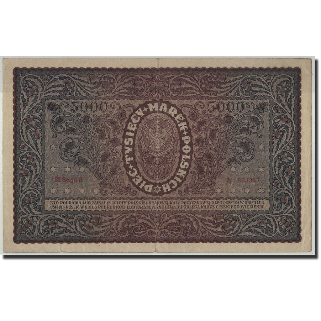 Banknote, Poland, 5000 Marek, 1920, 1920-02-07, KM:31, AU(50-53)