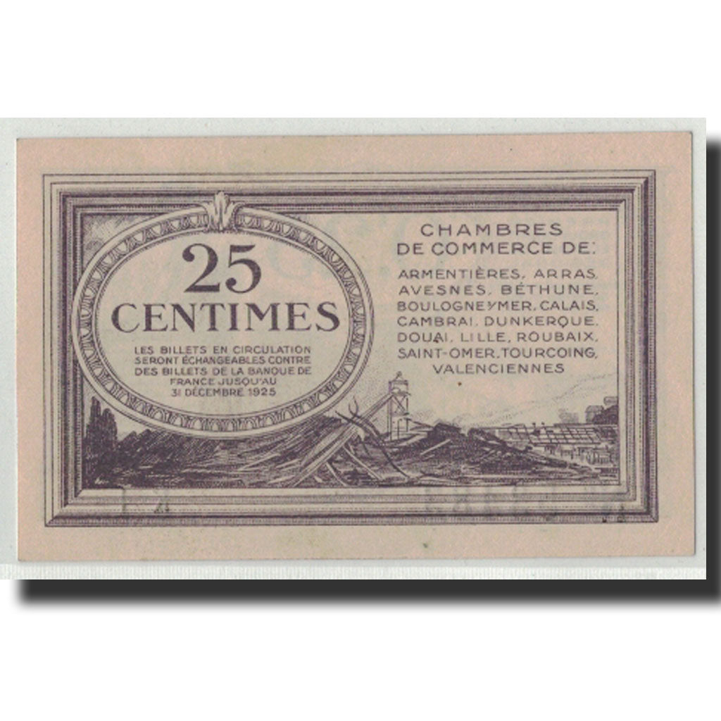 Banknote, Pirot:94-3, 25 Centimes, Undated, France, UNC(63), NORD-PAS DE CALAIS