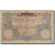 Madagascar, 100 Francs, Undated (1926), KM:34, old date 6.12.1892, B+