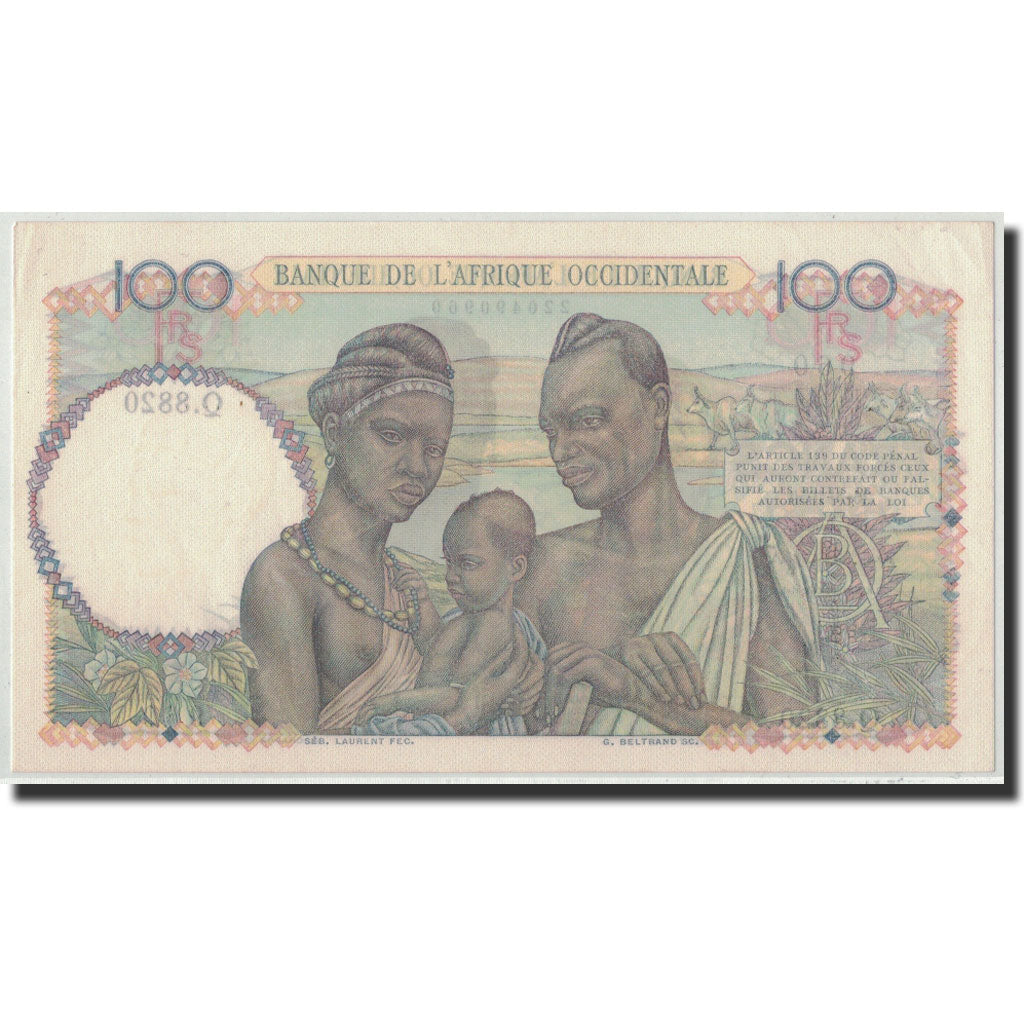French West Africa, 100 Francs, 1950, 1950-04-26, KM:40, UNC(63)